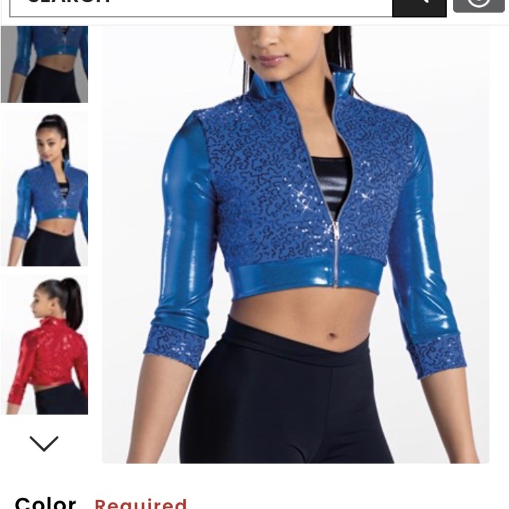 Sequin Lycra dance/acro zip up